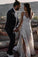 Spaghetti Straps Lace Appliques V Neck Criss Cross Wedding Dresses Beach Wedding Gowns W1097
