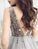 Sparkle Short Grey Sequins Party Dress V Neck Tulle Backless Homecoming Dresses H1141