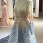 Stunning Beaded Sequins Long Sleeve V Neck Homecoming Dresses Short Prom Dresses H1083