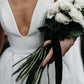 Stunning V-Neck Satin Straps Ivory Wedding Dresses A-line Bridal Gowns with Pockets V Back W1102