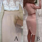 Two Pieces Long Sleeve Lace Knee Length Homecoming Dresses Sheath Short Prom Dress H1254