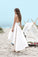 Spaghetti Straps V Neck Long High Low Ivory Homecoming Dress with Pockets JS216