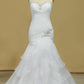Plus Size Sweetheart Wedding Dresses Ruched Bodice Organza With Beading