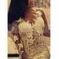 New Arrival Scoop Wedding Dresses Mermaid Long Sleeves With Applique Tulle
