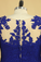 Plus Size Mother Of The Bride Dresses Scoop 3/4 Length Sleeve Lace With Applique Dark Royal Blue
