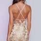 Spaghetti Straps Homecoming Dresses Chiffon With Applique Open Back
