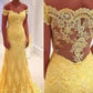 Tulle Off The Shoulder Prom Dresses Mermaid With Applique Sweep Train