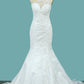 Mermaid Wedding Dresses Scoop Lace With Applique New Arrival