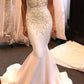 2024 New Arrival Satin Wedding Dresses Mermaid Scoop With Appliques And Beads