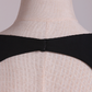 Evening Dress Open Back V-Neck Short Sleeve A-Line Satin Black Bodice Floor-Length
