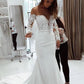 2024 Wedding Dresses Mermaid Scoop Long Sleeves With Applique Satin