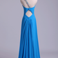 Prom Dress One Shoulder A Line Floor Length Ruffles Bud Green Beads&Sequins