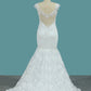 Wedding Dresses Straps Mermaid Tulle With Applique Sweep Train