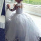 Ball Gown Flower Girl Dresses Scoop Long Sleeves Tulle With Applique