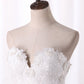 2024 A Line Organza Wedding Dresses Sweetheart With Handmade Flowers