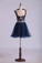 Homecoming Dresses A Line Scoop Short Tulle Dark Navy