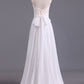 Sexy Open Back Scoop With Applique And Sash Wedding Dresses A Line Chiffon Sweep Train