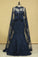 Mermaid Sweetheart Prom Dresses Lace With Beading And Applique Dark Navy Plus Size