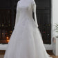 High Neck Wedding Dresses A Line Tulle Muslim With Applique