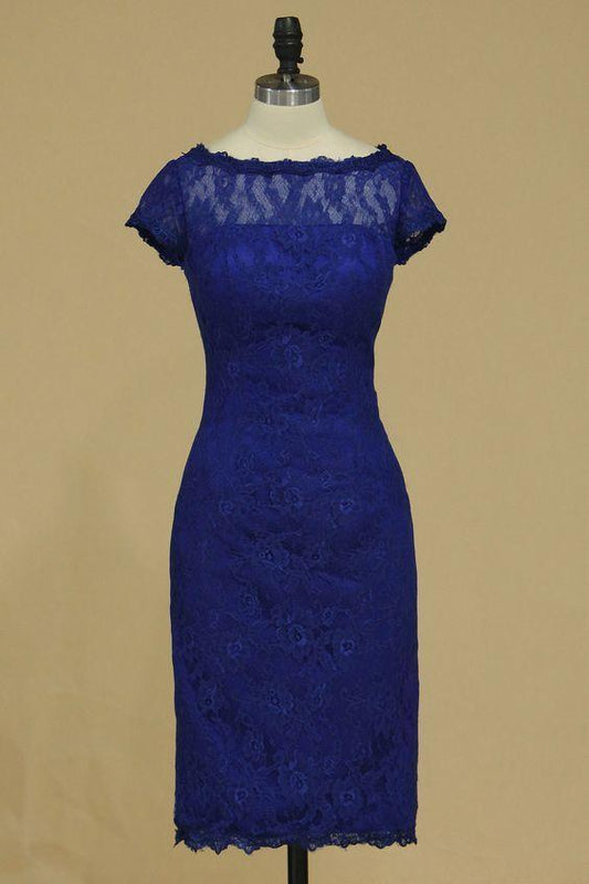 Mermaid Short Lilyana Lace Royal Blue Homecoming Dresses With CD10410