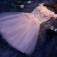 Tulle Short Dress A Line Lace Pink Isabel Homecoming Dresses CD1728