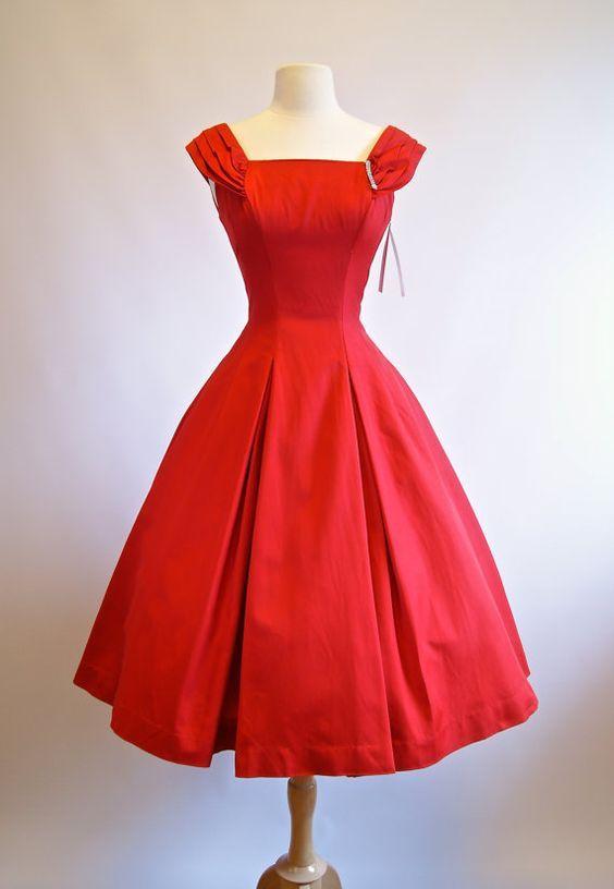 1950S Vintage Ball Gown Jackie Homecoming Dresses Cocktail Red Mini Short Dress Party Gowns