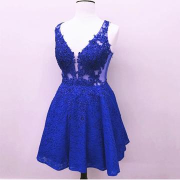 Short Mini Beaded Dresses V Neck Homecoming Dresses Lace Hope Cocktail CD23904