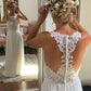 A Line Chiffon Lace Glamorous Beach Cheap Wedding Dresses