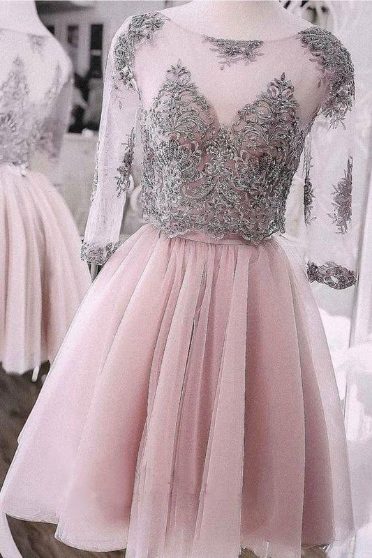 Cocktail Lace Charlotte Homecoming Dresses Two Pieces Short Dress Cute Tulle Dresses CD3298