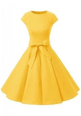 Homecoming Dresses Desiree Cocktail Yellow Vintage Cap Sleeves Party Dress Short CD4199
