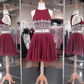 Two Piece Beadings Skirt Fashion Chiffon Nathalie Homecoming Dresses Style Short Party Gowns CD878
