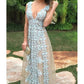 V Neck Prom Dresses A Line Tulle With Applique Sweep Train