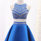 Homecoming Dresses A-Line Scoop Satin Beads&Sequins Short/Mini