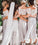 Two Pieces Lace Top Short Sleeve Off-the-Shoulder Beach Affordable Bridesmaid Dresses JS517