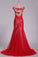 Sweep Train Bateau Tulle With Applique Mermaid Evening Dresses