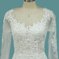 Scoop Mermaid Wedding Dresses Long Sleeves Lace With Applique