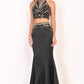2024 Mermaid Satin Scoop Prom Dresses With Beads&Rhinestones
