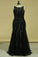 Plus Size Scoop A Line Tulle Prom Dresses With Beading