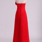 New Arrival Bridemaid Dress Strapless Chiffon With Ruffles Floor Length