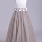New Flower Girl Dresses Bateau A Line Tulle With Handmade Flowers