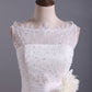 Romantic Lace Bodice A Line Wedding Dress Pick Up Organza Skirt Cathedral Train With Flower