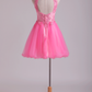 Lovely Homecoming Dresses Scoop A Line Short Tulle With Applique