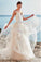 Spaghetti Straps Neckline Backless V-Neck Tulle A-Line Wedding Dresses With Beaded JS310