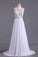 A Line Scoop Prom Dresses Beaded Bodice Floor-Length Chiffon Open Back