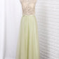 2024 Floor Length Two Pieces Scoop Tulle & Lace A Line Bridesmaid Dresses
