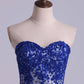 Homecoming Dresses Sweetheart A Line With Beads & Applique Chiffon