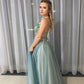 A-Line Spagahetti Straps Sweetheart Beades Long Prom Dresses, Evening SRS20391