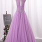Ball Gown Scoop Quinceanera Dresses Floor-Length Tulle Lace Up Back