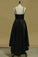 New Arrival Asymmetrical Evening Dresses Sheath Spaghetti Straps Black