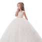 2024 New Arrival Flower Girl Dresses Ball Gown Scoop Tulle With Beads Floor Length